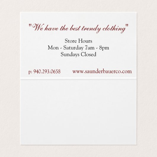 Modern Visitekaartje (Binnenkant ongevouwen)