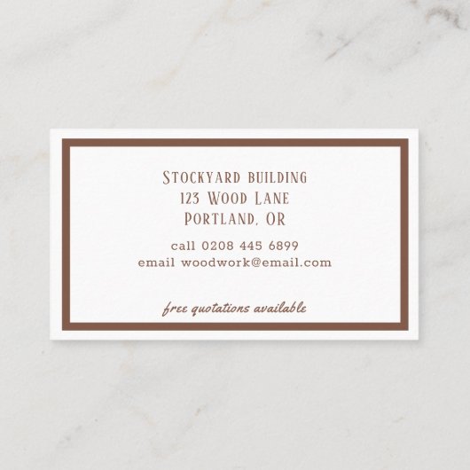 modern visitekaartje (Achterkant)