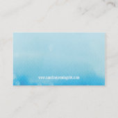 MODERN VISITEKAARTJE: chevron waterverf blauw Visitekaartje (Achterkant)