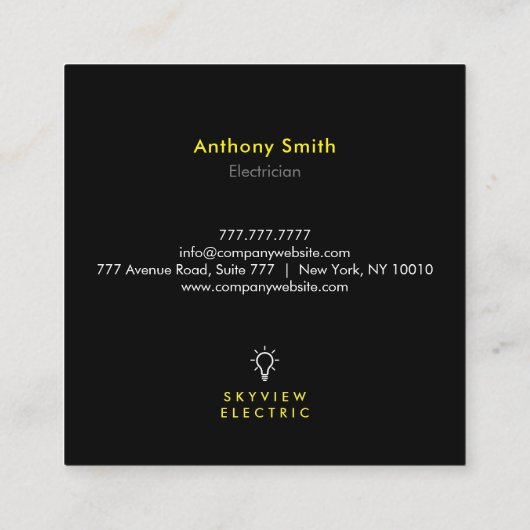 Modern Visitekaartje Elektrische Diensten (Achterkant)