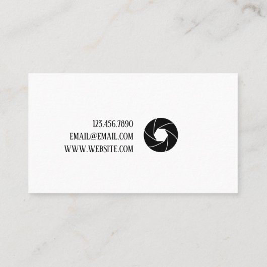 Modern Visitekaartje fotograaf (Achterkant)