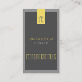 Modern visitekaartje Geel en Grijs Twee zijkanten