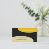 modern Visitekaartje ~ geel op zwart (Staand voorkant)