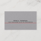 Modern visitekaartje met dunne rode lijn op grijs (Voorkant)