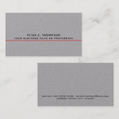 Modern visitekaartje met dunne rode lijn op grijs (Voorkant / Achterkant)