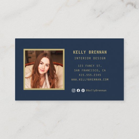 Modern Visitekaartje met foto en social media (Achterkant)