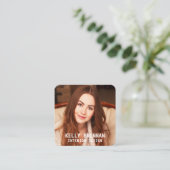 Modern Visitekaartje met foto en social media (Staand voorkant)