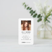 Modern Visitekaartje met foto en social media (Staand voorkant)