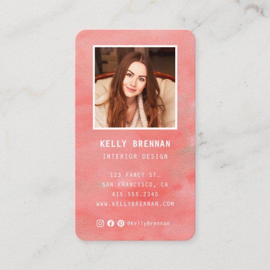 Modern Visitekaartje met foto en social media (Voorkant)