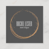 modern visitekaartje met houtskool en koper (Voorkant)