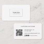 Modern Visitekaartje met QR Code en Custom Logo (Voorkant / Achterkant)