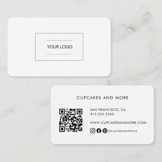 Modern Visitekaartje met QR Code en Custom Logo (Voorkant / Achterkant)