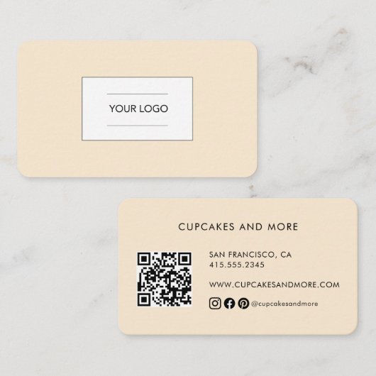 Modern Visitekaartje met QR Code en Custom Logo (Voorkant / Achterkant)