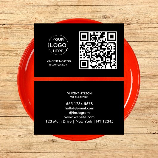Modern Visitekaartje met QR Code en Custom Logo