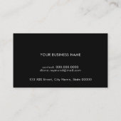 Modern visitekaartje met witte wereldkaart op zwar (Achterkant)