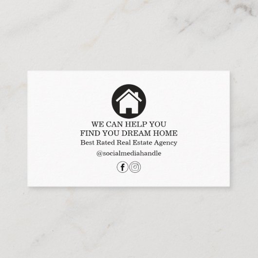 Modern Visitekaartje onroerend goed (Achterkant)