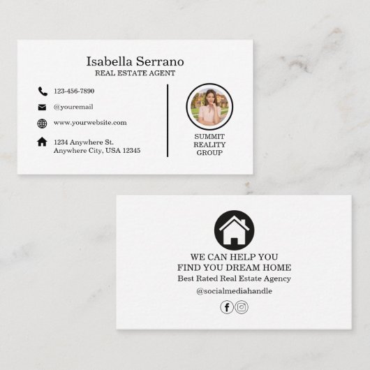 Modern Visitekaartje onroerend goed (Voorkant / Achterkant)