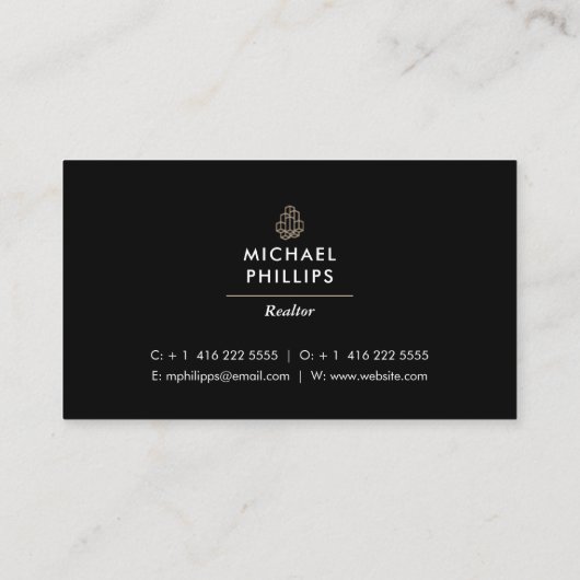 Modern Visitekaartje onroerend goed horizontaal (Achterkant)