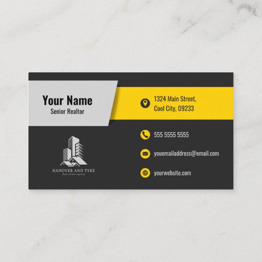 Modern Visitekaartje onroerend goed met QR-code (Achterkant)