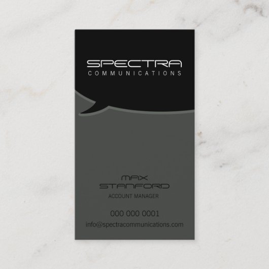 MODERN VISITEKAARTJE:: talk bubble 4P Visitekaartje (Voorkant)