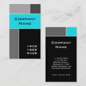 Modern Visitekaartje Turquoise Blue Grey (Voorkant / Achterkant)