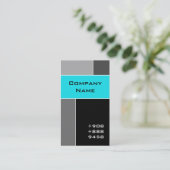 Modern Visitekaartje Turquoise Blue Grey (Staand voorkant)