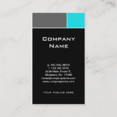 Modern Visitekaartje Turquoise Blue Grey (Achterkant)