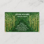 Modern Visitekaartje van grastextuur met goudboom (Achterkant)