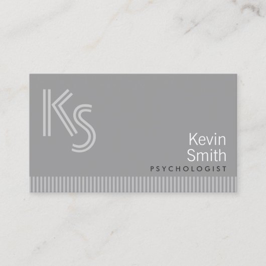 Modern Visitekaartje van psycholoog monogram (Voorkant)