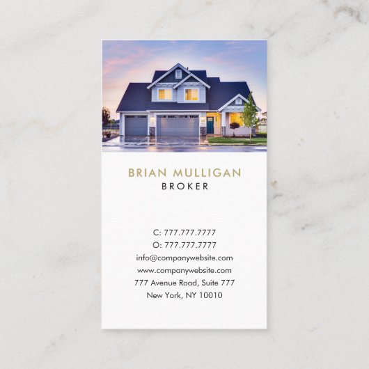 Modern Visitekaartje van Real Estate Agent (Achterkant)