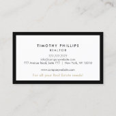 Modern Visitekaartje van Real Estate Agent (Achterkant)