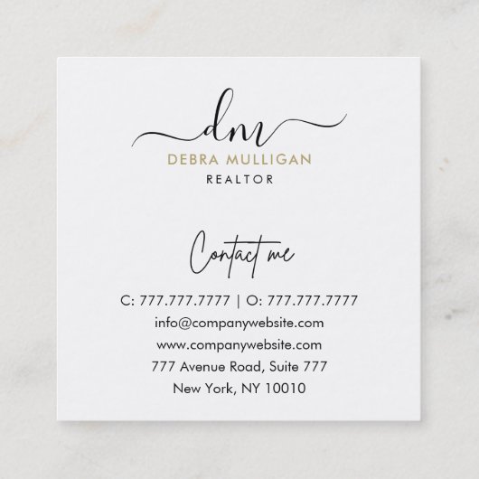 Modern Visitekaartje van Real Estate Agent (Achterkant)