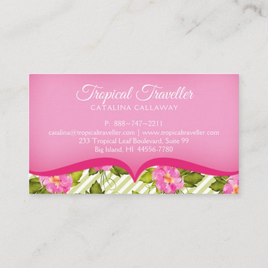 Modern Visitekaartje van tropische stampen (Achterkant)