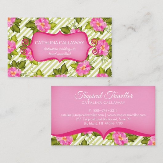 Modern Visitekaartje van tropische stampen (Voorkant / Achterkant)