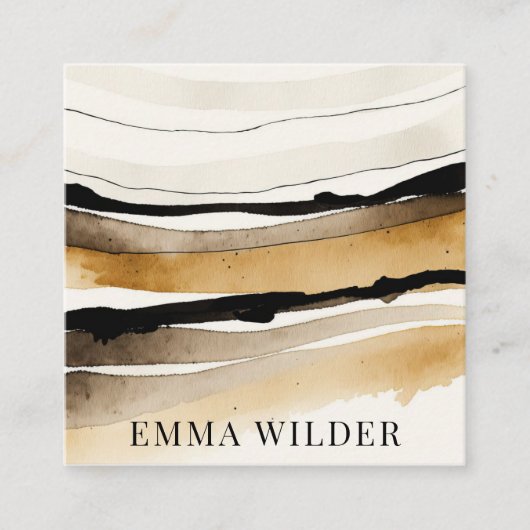 Modern Visitekaartje voor Abstracte Waterverf (Voorkant)