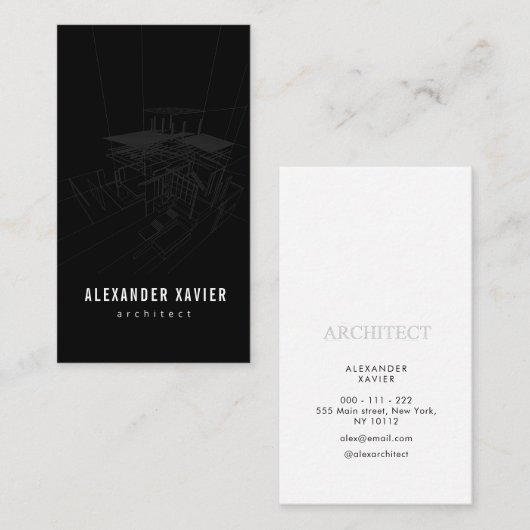 modern visitekaartje voor architect (Voorkant / Achterkant)