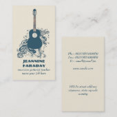 modern visitekaartje voor gitaarmuziek (Voorkant / Achterkant)