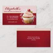modern visitekaartje voor kersen cupcake (Voorkant / Achterkant)