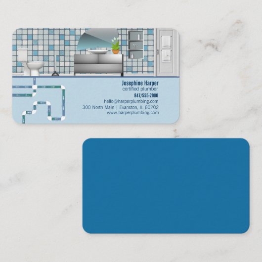 modern visitekaartje voor sanitair sanitair (Voorkant / Achterkant)