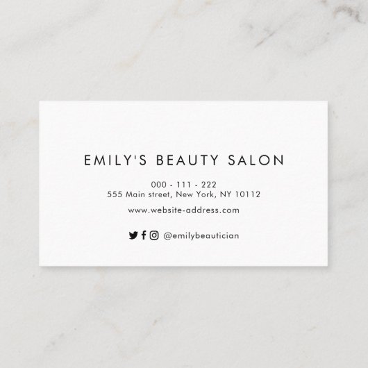 modern visitekaartje voor schoonheidsspecialist (Achterkant)