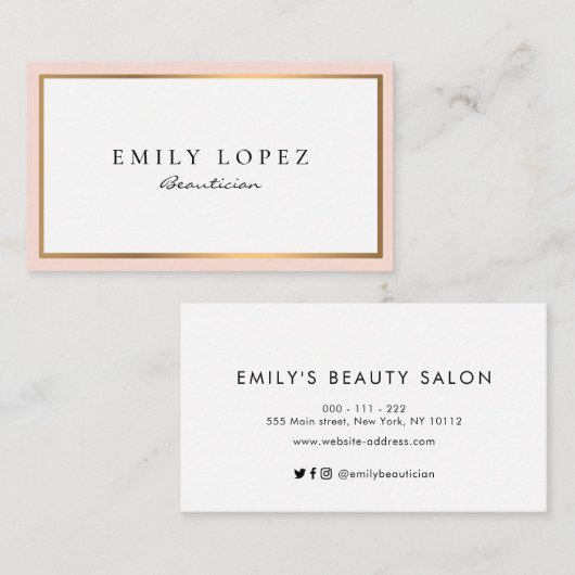 modern visitekaartje voor schoonheidsspecialist (Voorkant / Achterkant)