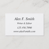 Modern Visitekaartje voor schrijver (Achterkant)