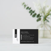 Modern Visitekaartje voor zwarte en witte sociale  (Staand voorkant)