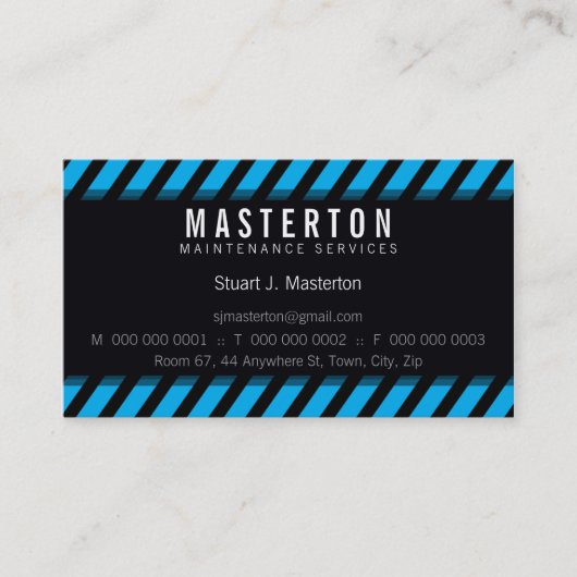 MODERN VISITEKAARTJE:: waarschuwingsstrepen 1 Visitekaartje (Voorkant)