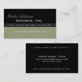 Modern Visitekaartje : Zwart en gedroogd kruid (Voorkant / Achterkant)