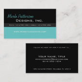 Modern Visitekaartje : Zwart en Turquoise (Voorkant / Achterkant)