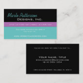 Modern Visitekaartje : Zwart, Turquoise en Paars (Voorkant / Achterkant)