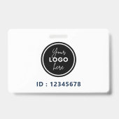 Modern Visitor Pass ID Badge Blue (Achterkant)