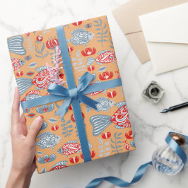 Modern vissenpatroon cadeaupapier