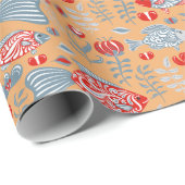 Modern vissenpatroon cadeaupapier (Rol Hoek)